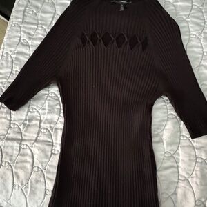 NWOT WHBM BLACK CUTOUT SWEATER